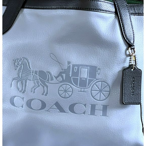 Coach Tote In Colorblock with Horse and Carriage - Picture 3 of 10
